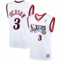 Men's Philadelphia 76ers Allen Iverson Mitchell & Ness White 2000 Hardwood Classics Swingman Player Jersey