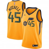 Men's Utah Jazz 45 Donovan Mitchell Jordan Brand Gold Swingman Jersey - Statement Edition