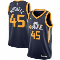 Men's Utah Jazz 45 Donovan Mitchell Navy Swingman Jersey - Icon Edition