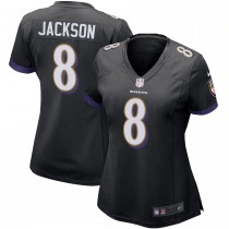 Women's Baltimore Ravens 8 Lamar Jackson Game Jersey