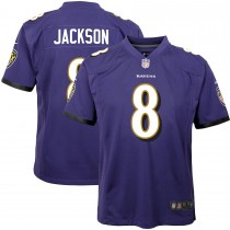 Youth Baltimore Ravens 8 Lamar Jackson Game Jersey