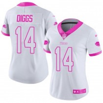 Women's Buffalo Bills Stefon Diggs White Pink Color Rush Fashion Limited Jersey