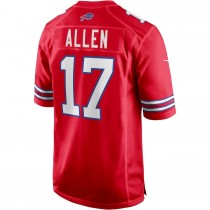 Men's Buffalo Bills 17 Josh Allen Red Alternate Game Player Jersey