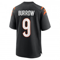 Men's Cincinnati Bengals 9 Joe Burrow Black Player Game Jersey