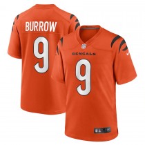 Cincinnati Bengals 9 Joe Burrow Orange Game Jersey