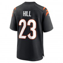 Men's Cincinnati Bengals Daxton Hill Black 2022 NFL Draft First Round Pick Game Jersey