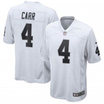 Men's Las Vegas Raiders 4 Derek Carr White Game Player Jersey