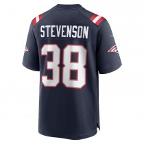 Men's New England Patriots 38 Rhamondre Stevenson Navy Game Jersey