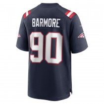 Men's New England Patriots Christian Barmore Navy Player Game Jersey
