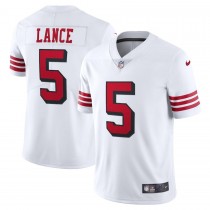 Men's San Francisco 49ers Trey Lance White Alternate 2 Vapor Limited Jersey