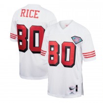Men's San Francisco 49ers 80 Jerry Rice Mitchell & Ness White Jersey