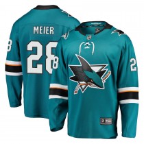 Men's San Jose Sharks 28 Timo Meier Teal Home Premier Breakaway Player Jersey