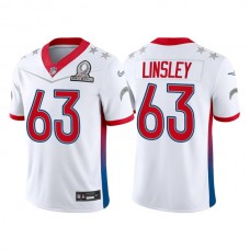 Men's Los Angeles Chargers #63 Corey Linsley 2022 White AFC Pro Bowl Stitched Jersey