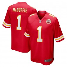 Men's Kansas City Chiefs Trent McDuffie Red 2022 NFL Draft First Round Pick Game Jersey