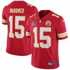 Nike Chiefs 15 Patrick Mahomes Red 2023 Super Bowl LVII Vapor C patch Limited Men Jersey