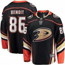 Men's Anaheim Ducks 86 Simon Benoit Fanatics Branded Black Home Breakaway Player Jersey