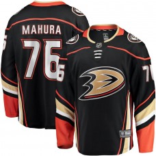 Men's Anaheim Ducks 76 Josh Mahura Fanatics Branded Black Home Breakaway Player Jersey