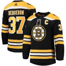 Men's Boston Bruins 37 Patrice Bergeron Black Home Captain Patch Primegreen Authentic Pro Player Jersey