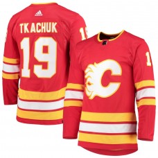 Men's Calgary Flames 19 Matthew Tkachuk adidas Red Home Primegreen Authentic Pro Player Jersey