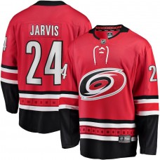 Men's Carolina Hurricanes 24 Seth Jarvis Fanatics Branded Red Home Breakaway Player Jersey
