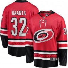 Men's Carolina Hurricanes 32 Antti Raanta Fanatics Branded Red Home Breakaway Player Jersey