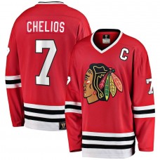 Men's Chicago Blackhawks 7 Chris Chelios Red Premier Breakaway Retired Player Jersey