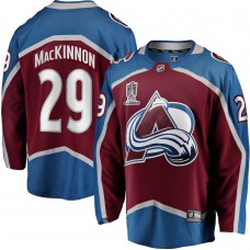 Men's Colorado Avalanche Nathan MacKinnon Burgundy 2022 Stanley Cup Champions Breakaway Patch Player Jersey