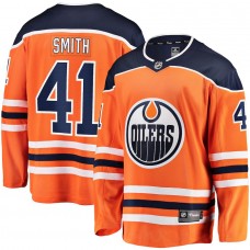 Men's Edmonton Oilers 41 Mike Smith Orange Breakaway Team Color Player Jersey