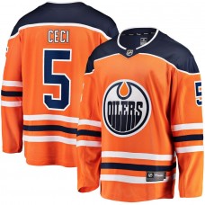 Men's Edmonton Oilers 5 Cody Ceci Orange Home Breakaway Player Jersey