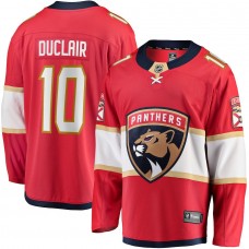 Men's Florida Panthers 10 Anthony Duclair Red Breakaway Player Jersey