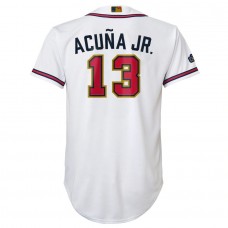Youth Atlanta Braves Ronald Acuna Jr. White 2022 Gold Program Replica Player Jersey