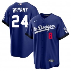 Men's Los Angeles Dodgers 8-24 Kobe Bryant Royal City Connect Jersey