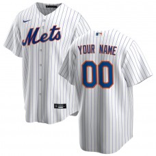 Men's New York Mets White Home Replica Custom Jersey