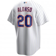 Men's New York Mets 20 Pete Alonso White Home Replica Player Name Jersey