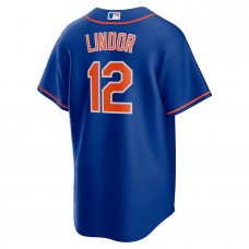 Men's New York Mets 12 Francisco Lindor Royal Alternate Replica Player Jersey