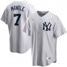 Men's New York Yankees Mickey Mantle White Home Cooperstown Collection Player Jersey