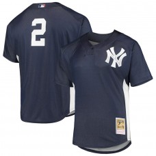 Men's New York Yankees Derek Jeter Mitchell & Ness Navy Cooperstown Collection Mesh Batting Practice Jersey