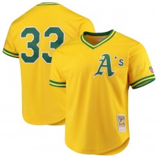Men's Oakland Athletics Jose Canseco Mitchell & Ness Gold Cooperstown Collection Mesh Batting Practice Jersey