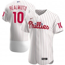 Men's Philadelphia Phillies 10 JT Realmuto White Home Authentic Player Jersey