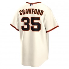Men's San Francisco Giants 35 Brandon Crawford Cream Home Replica Player Name Jersey