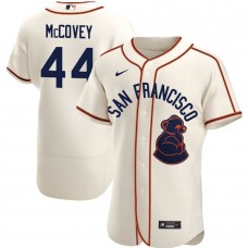 Men's San Francisco Giants Willie McCovey Authentic Sea Lions Throwback 1946 Home Cream Jersey