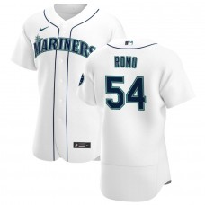 Men's Seattle Mariners 54 Sergio Romo White Home Authentic Jersey