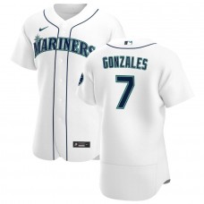 Men's Seattle Mariners 7 Marco Gonzales White Home Authentic Jersey