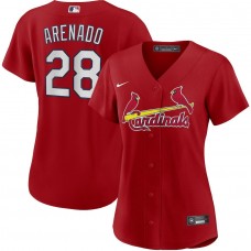 Women's St. Louis Cardinals 28 Nolan Arenado Red Alternate Replica Player Jersey