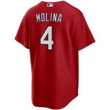 Men's St. Louis Cardinals 4 Yadier Molina Red Alternate Replica Player Name Jersey