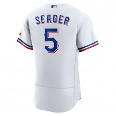 Men's Texas Rangers 5 Corey Seager White Home Authentic Player Jersey
