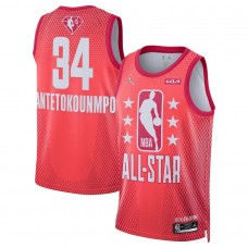 Men's 2022 NBA All Star 34 Giannis Antetokounmpo Red Jersey
