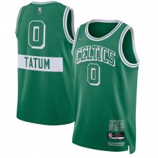 Men's Boston Celtics 0 Jayson Tatum Kelly Green 2021-22 Swingman Jersey - City Edition