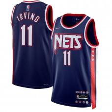 Men's Brooklyn Nets 11 Kyrie Irving Navy 2021-22 Swingman Jersey - City Edition