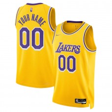 Men's Los Angeles Lakers Gold 2021-22 Diamond Swingman Custom Jersey - Icon Edition
